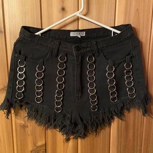Black punk shorts